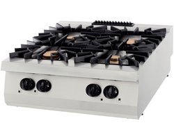 Maxima Premium Kookplaat 4 Pitten Dubbel 90 cm Diep 40 kW Gas 900 Kooklijn