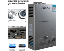 Propaan geiser 6L 16KW - LPG Geiser 6 Liter / minuut Boiler - Ideaal Voor Camper - Caravan - Boot - Camping - Snel Heet Water - Inclusief Douche