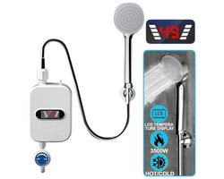 Serolux® - Boiler - Kettle - Doorstroomverwarmer - Mini Elektrische Boiler - LCD - Automatische temperatuurregeling - Meerdere beveiligingslagen - Roestvrijstalen - 25 × 12.5 × 6.5 cm - Wit