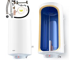 Verticale Boiler, met tank van Geëmailleerd staal 200 L, inclusief een set voor de installatie