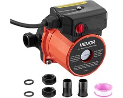 VEVOR Circulatiepomp, 38 L/min, Direct Recirculatiepompsysteem, 3-Snelheidsregeling, 100 W, AC 220-240 V, G3/4" naar G1/2" Adapter, Gietijzeren Kop, voor Boilersysteem