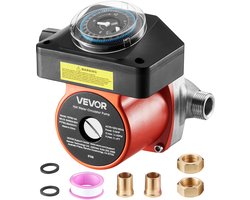 VEVOR Circulatiepomp met Timer, 38 L/min. Direct Circulatiepompsysteem, 100 W AC 220-240 V, Verwarmingspomp G3/4" naar G1/2" Aansluiting, voor Boiler, Warmwaterverwarming