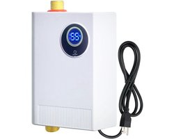 Waterverwarmer - Doorstroomboiler - Energiezuinige Boilers - Mini Boiler - Elektrische Tankloze Boiler - 3800W Compacte Boiler Onder de Gootsteen - Gemakkelijk om te Zetten Tussen Fahrenheit en Celsius - voor Familiekeukens, Badkamer