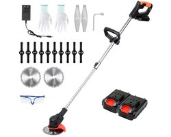 Bosmaaier Grastrimmer - Grasmaaier - Draagbare Elektrisch Grasmaaiers - met 2 Accu - Zwart, voor Tuin