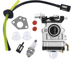 Carburateur set voor bosmaaier 52cc, 49cc, 43cc - inclusief afdichting, slang, bougie en benzinefilter