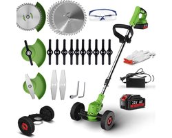 Draadloze 3-in-1 onkruidverdelger met 3 messen en oplaadbare accu voor tuin en erf