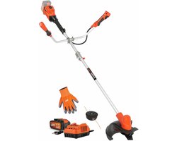 Draadloze bosmaaier - Grastrimmer kantmaaier - Onkruid verwijderen - Borstelloze motor - 1.6 meter - Oranje