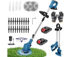 Elektrische bosmaaier - Accu trimmer - Tuinonderhoud - Opvouwbaar ontwerp - 60 cm - Inktblauw