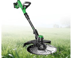 Elektrische Onkruidtrimmer - Accu Trimmer - Tuinonderhoud - Drie Messen Sets - 140 cm - Groen
