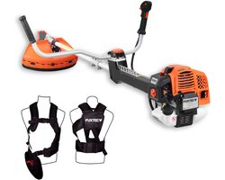 FUXTEC FX-PS162 Benzine Bosmaaier 62cc 2-in-1 met Mes en Draadspoel, , antivibratiesysteem, krachtige grastrimmer