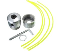 Grasmaaierkop van aluminiumlegering, set Geschikt voor maaikopspoel (inclusief 4 maaidraden), montageringen en sleutel. Geschikt voor grasmaaieraccessoires.