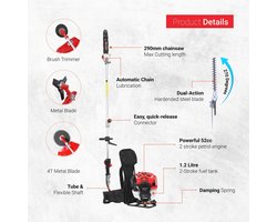 Multifunctioneel 52cc Tuingereedschap met Rugzak en Lange Bereik