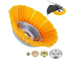 Onkruidborstel Grastrimmer - Onkruidbak Bosmaaier - Onkruid Verwijderen - Gevlochten Staaldraad - 200 mm Kopdiameter - Geel