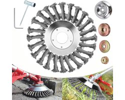 Professionele onkruidborstel voor bosmaaier met 6 accessoires - Effectieve grastrimmer voor onkruid en mos