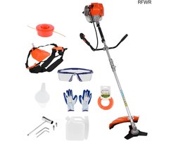 RFWR® 2-in-1 Draadloze Benzine Grastrimmer en Maaier met 3 T-Bladen