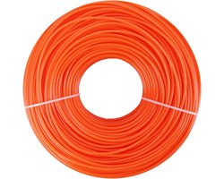 Sterk Nylon Maaidraad voor Bosmaaier en Grastrimmer - 2.4 mm x 100 meter Oranje