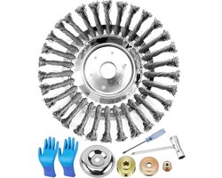 Universele Onkruidborstel voor Bosmaaier - 25,4 mm Boring - Staaldraad Draadborstel voor Onkruidverwijdering Gazon en Tuin