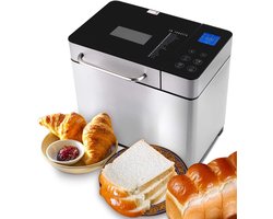 Aurixi® Broodbakmachine - Broodmachine - Bakmachine Brood - Zilver- 33cm x 20cm x 30cm