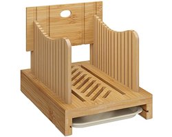 Bamboebroodsnijmachine met verstelbare snijgeleiders voor eenvoudig snijden van brood