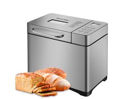 Biolomix 19-in-1 Automatische Broodmachine 1KG – RVS Broodbakmachine 650W met Fruit- & Notendispenser, Timer en Glutenvrij Programma