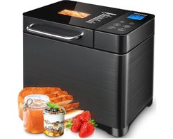 Broodbakmachine - Broodbakmachines - Broodmachine - Broodbakmachine Glutenvrij - Broodbakmachine 17-In-1 - Met Keramische Pannen - Fruit- En Notendispenser - 17 Programma's - Glutenvrij Programma - Inclusief Maatbeker/Handschoen/Lepel