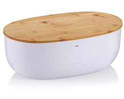 Broodtrommel kunststof/bamboe 37,5 x 23 x 14 cm - Houdt brood tot een week vers