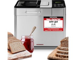 Design broodbakmachine Advanced, roestvrij staal - 18 programma's, automatisch ingrediëntenvak, voor 500g, 750g en 1000g brood