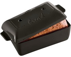 Emile Henry Broodgebakker, keramiek, kolen, 24 x 15 x 12,5 cm