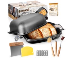 Grote Gietijzeren Broodpan Met Deksel - 9.5QT Voor Perfect Zuurdesembrood Bakken