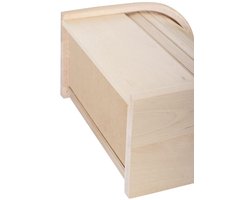 Houten broodtrommel met roldeur voor het bewaren van brood en broodjes
