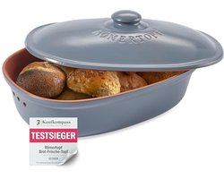 Keramische Broodpan voor Vers Broodopslag - Voedselveilige Broodcontainer in Blauw-Grijs