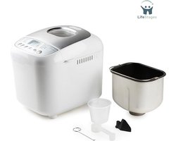 LifeStages - Broodbakmachine - 500-750-1000gr - 17 Programma's - Inclusief Glutenvrij Programma Met Timer - En LCD-Scherm Met Warmhoudfunctie - Witzilver