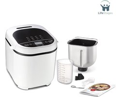 LifeStages - Broodbakmachine - Fun Bread 1kg Broodmachine 17 Programma's - Wit - Zwart