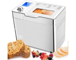 Professionele Broodbakmachine – Automatisch – 25 Programma’s – 500-1000 g – 550W – Zilver