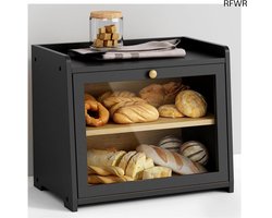 RFWR® Houten Broodtrommel met 2 Etages voor Langdurige Versheid en Stijlvolle Opslag