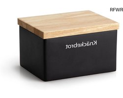 RFWR® Keramische Knäckebrödtrommel met Houten Deksel - Voorraaddoos voor Knäckebrood