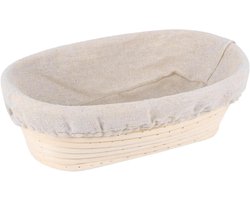 Rieten Broodbakvorm - Rijsmandje Deegmandje - Zelf Brood Bakken - Handgemaakt Natuurlijk Rattan - 25 x 15 x 8.5 cm