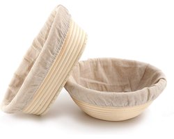 Set van 2 Brood Proving Manden 22cm en 25cm - Rond en Ovaal Bakgereedschap