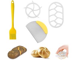 Set van 4 broodjesstempels met deegschraper voor perfect zelfgemaakt brood
