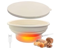 Siliconen Brood Bakmand - 9 Inch Opvouwbare Baneton met Verwarming voor Perfect Brood