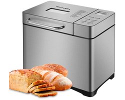 Studio Lyma Broodbakmachine - 19 programma's - Fruit- en notendispenser - Timer - Warmhoudfunctie - Voor broden van 500, 750 en 1000 gram