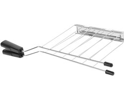 Toastertang, Toastertang, Stalen rooster en bakbodem, Handgrepen van zeer bestendig thermoplastisch materiaal, Past op de meeste broodroosters