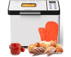 TrendWave Broodbakmachines – Roestvrijstalen Automatische Broodbakmachine – 20 programmafuncties – 3 broodmaten En Tijdvertraging