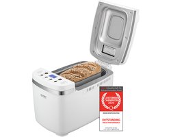 TZS First Austria Broodbakmachine, 900 tot 1350 gr Brood - Timer - 14 Bakprogramma's - 850W - Wit