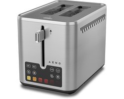 AENO TS4 Broodrooster 6 Bruiningsniveaus, Ontdooien & Opwarmen - Touchscreen & Time - Wafel & Glutenvrij - High Lift -Uittrekbare kruimellade - Anti Jam & Auto Stop - Uittrekbare kruimellade – Antislipvoetjes – 800W - RVS