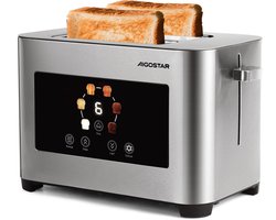 Aigostar Briller 303QG - Broodrooster - Toaster - LED Display - Roestvrij staal - 2 Extra Brede Sleuven - 6 Warmteniveaus - 850W