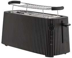 Alessi Plissé Broodrooster XL - 6 standen - 2 sleuven - Zwart