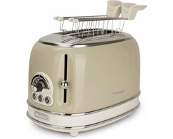 Ariete 0155/03 - Vintage broodrooster - 2 sneden - met tosti-klemmen - 810 Watt - beige