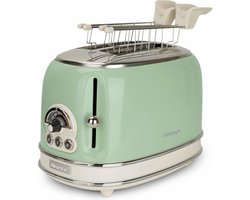 Ariete 0155/04 - Vintage broodrooster - 2 sneden - met tosti-klemmen - 810 Watt - groen