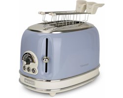 Ariete 0155/05 - Vintage broodrooster - 2 sneden - met tosti-klemmen - 810 Watt - blauw